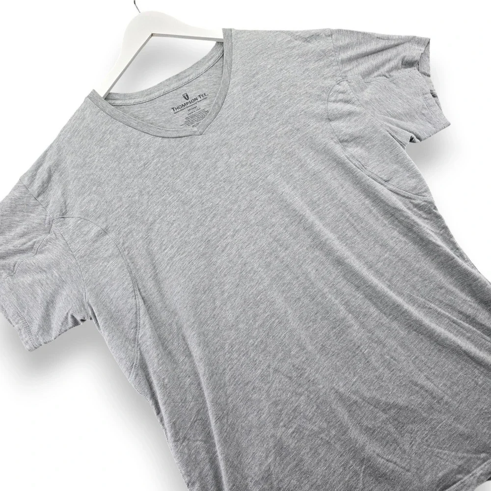 Thompson Tee Mens 3XL Gray Cotton Blend V-Neck Sweatproof Undershirt Made In USA
